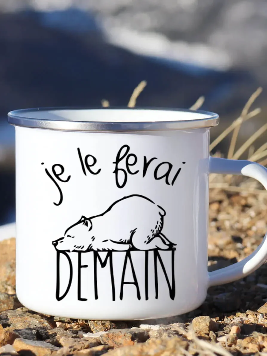 Wine Beer Coffee Drink - Cangkir kopi Enamel lucu Prancis saya