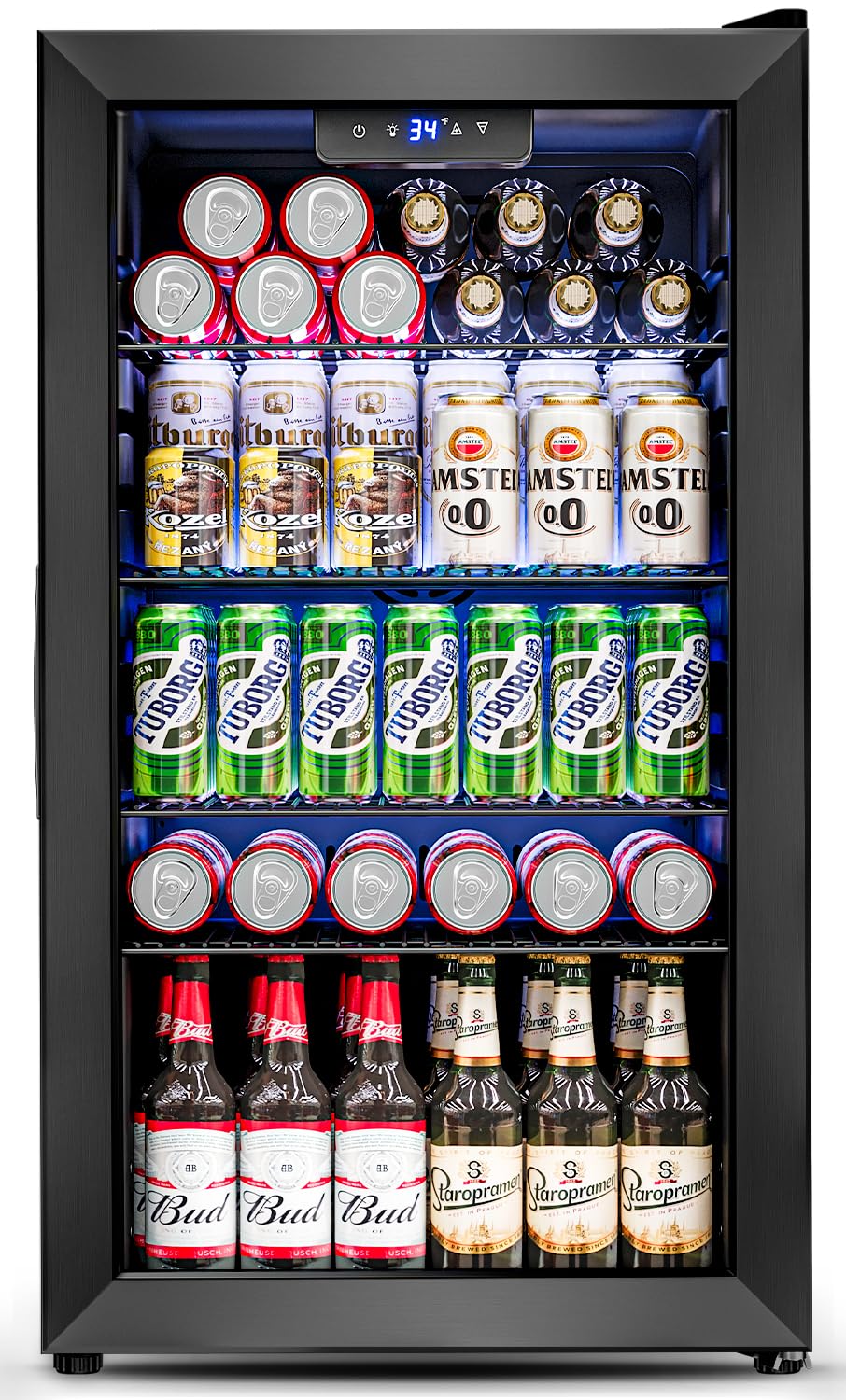 Wine Beer Mini Fridge - Kulkas Mini Pintu Kaca 3.2 Cu.Ft,