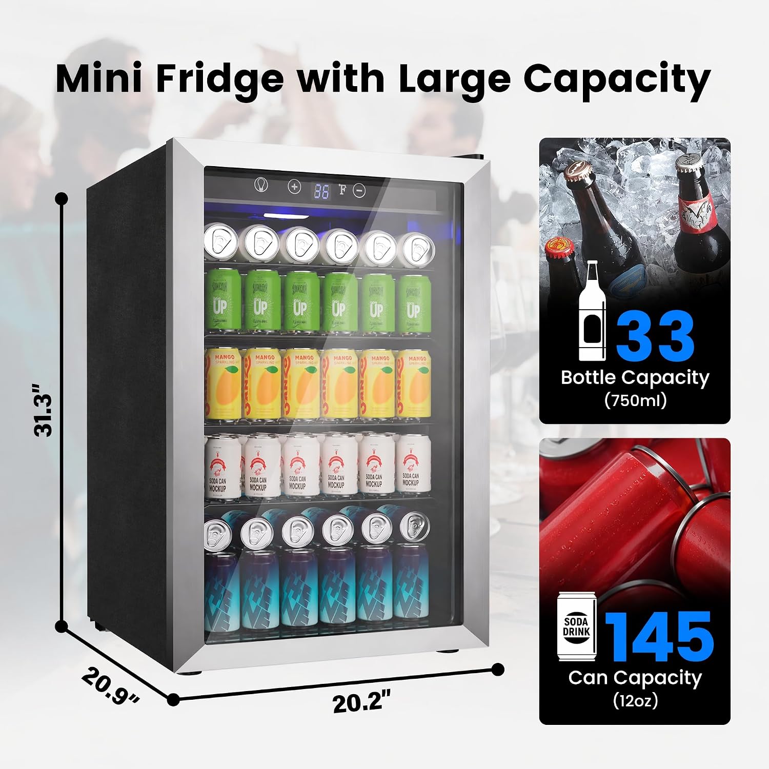 Kulkas Minuman 4.5 Cu.Ft, Kapa - Wine Beer Mini Fridge ulasan dan harga