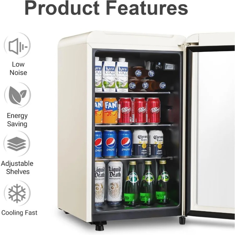 Kulkas Minuman Retro 3.2 Cu.ft - Wine Beer Mini Fridge ulasan dan harga