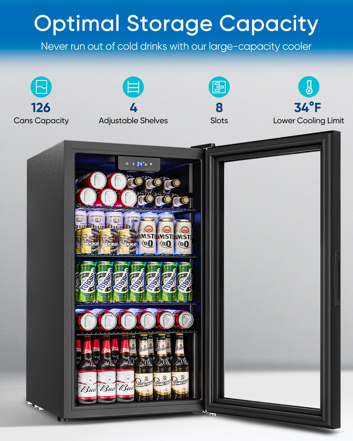 Kulkas Mini Pintu Kaca 3.2 Cu. - Wine Beer Mini Fridge ulasan dan harga